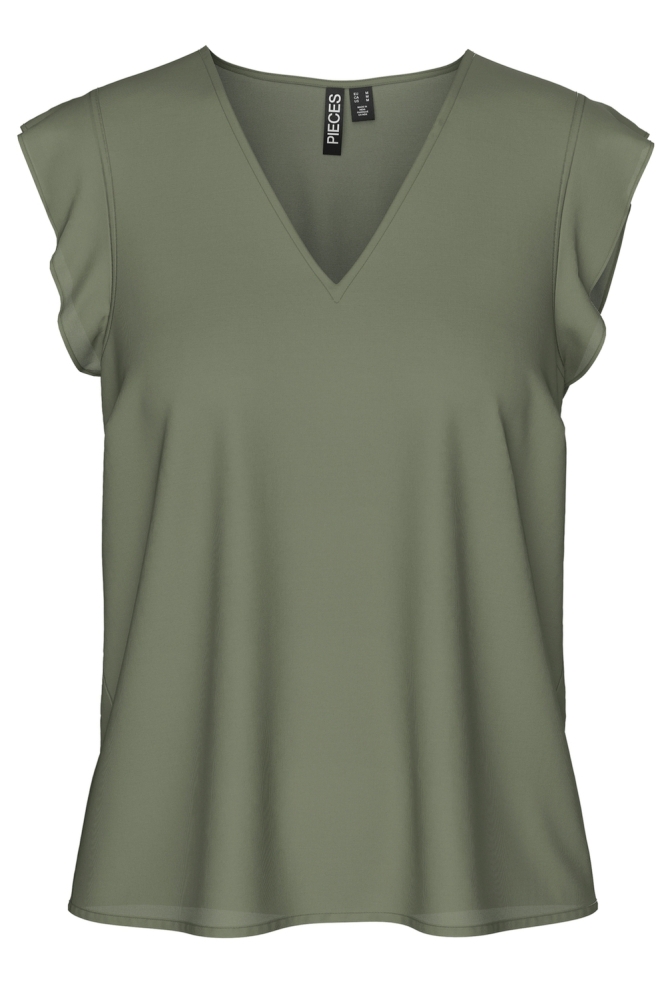 PCNYA SL V-NECK TOP WVN BC 17147804 MERMAID